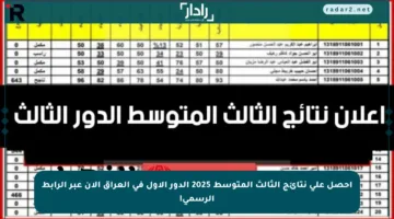 احصل على نتائج الثالث المتوسط 2025 الدور الأول في العراق الآن عبر الرابط الرسمي!